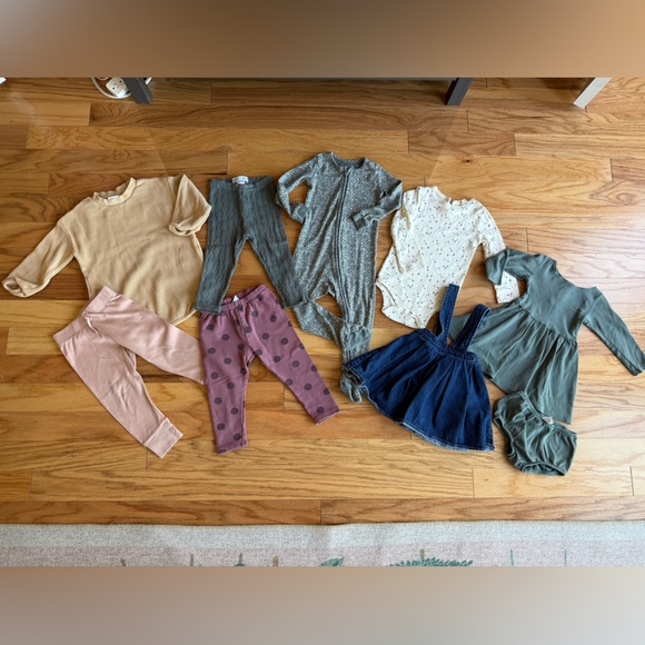 18-24m girls Mixed Bundle in Pink Mauve blue & Cream - Colored organics Zara